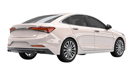 Fototapeta premium Modern sedan car, white isolate background