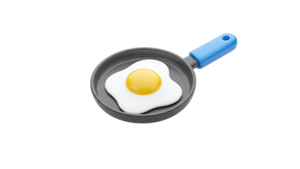 Fried Egg in a Frying Pan - 3D Rendering