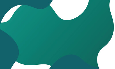 Modern abstract art with green shapes on white background