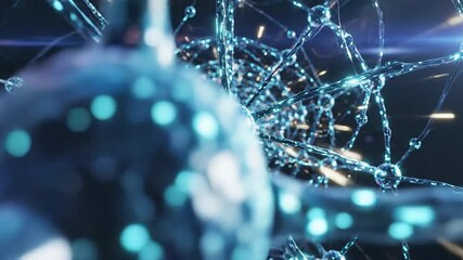 Dynamic visualization of a complex artificial intelligence neural network processing data showcasing intricate connections and glowing nodes representing advanced digital brain activity and machine l. - Powered by Adobe