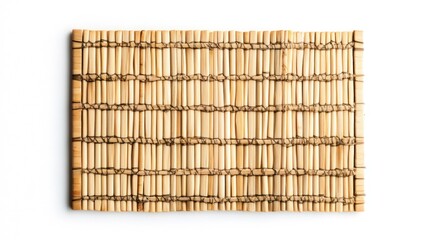 Natural woven bamboo placemat, top view