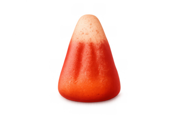 Candy corn sweet confection, featuring classic orange and white colors. Traditional halloween candy with a transparent background