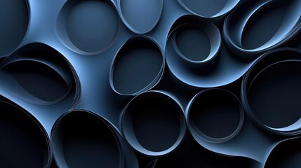 Abstract dark blue layered circles