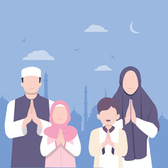 Warm Muslim Family Togetherness Celebrating Eid with Prayers and Smiles at Home