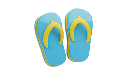 Blue and Yellow Flip-Flops