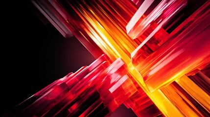 Vibrant abstract design with streaks of red and yellow light