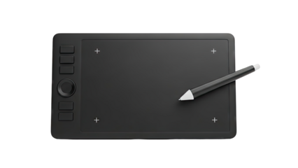 Black Graphics Drawing Tablet with Stylus