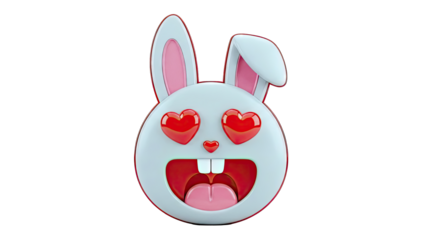 Happy Bunny Emoji with Heart Eyes
