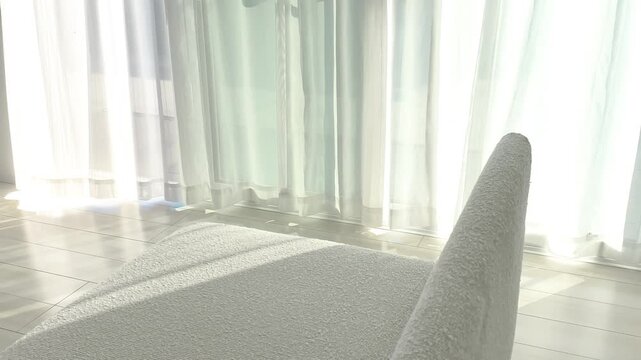 朝陽が差し込むリビングルーム　4K