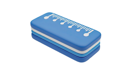 3D Stylized Ruler Icon with Layers