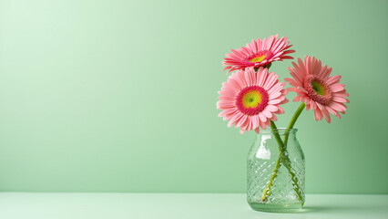 Three pink Gerbera daisies bloom in diamond-cut glass&mdash;evoking elegance, warmth, and the quiet joy of simplicity.
