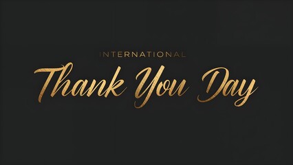 International Thank You Day Greeting on Luxury Black Background. 