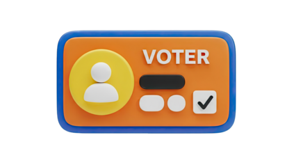 3D Voter ID Card Icon
