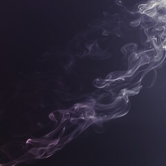 Fototapeta premium Delicate wisps of smoke curling upward against a dark background