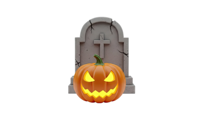 Halloween Pumpkin and Tombstone