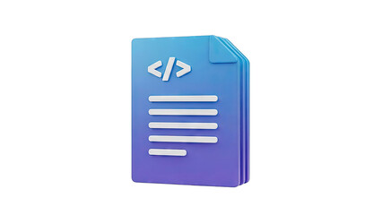 3D Icon of a Code Document