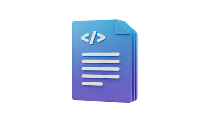 3D Icon of a Code Document