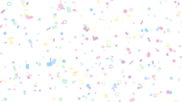 Pastel Colored Confetti Falling on White Background Texture