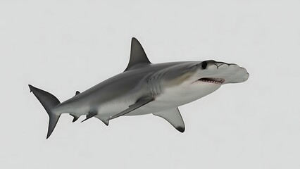 Obraz premium Hammerhead Shark Swimming Underwater in Ocean.