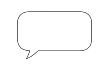 Empty speech bubble outline with rounded corners and pointer, transparent background for chat and message communication