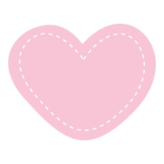 Dashed heart outline in soft pink ideal for headers, social media, and playful pastel-themed decorative projects.