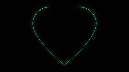 Abstract Green Neon Heart Eco Sustainability 4K Motion Graphics