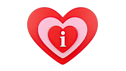 Layered Hearts with Information Symbol