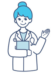案内をする女医のイラスト素材