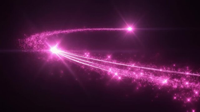 Dynamic Pink Light Trail Sequence In Motion.