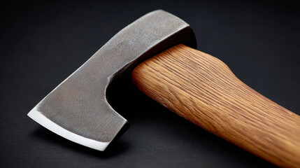 Slow 360 rotation of axe against black background highlighting rustic design and craftsmanship