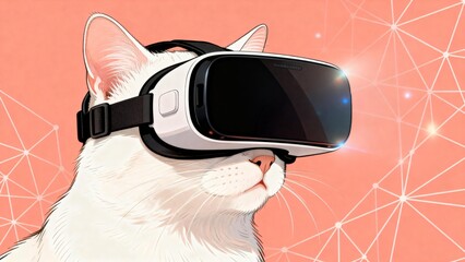 Cat Wearing Virtual Reality Goggles