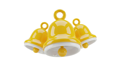 Three Yellow Notification Bells