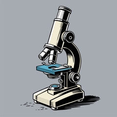 detailed and natural vector image of a microscope