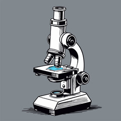 detailed and natural vector image of a microscope