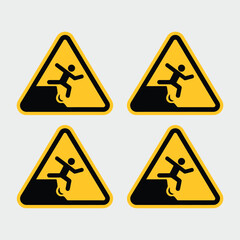 Caution slippery surface warning signs repeated in a grid pattern