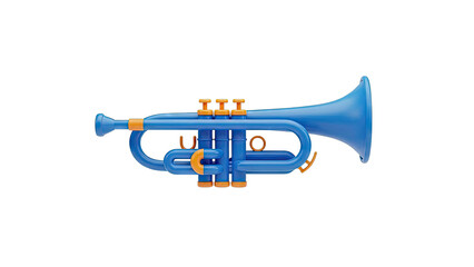 Blue and Orange Toy Trumpet