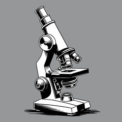 detailed and natural vector image of a microscope