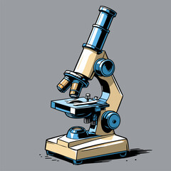 detailed and natural vector image of a microscope