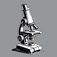 detailed and natural vector image of a microscope