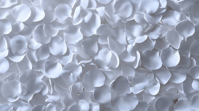 A close-up view of numerous small white petals arranged densely together, color of the year 2026, cloud dancer