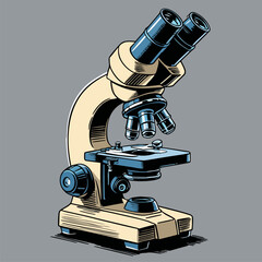 detailed and natural vector image of a microscope