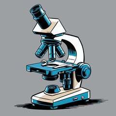 detailed and natural vector image of a microscope