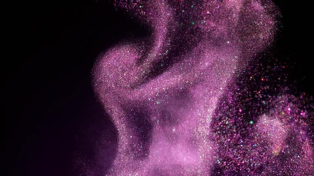 Purple Smoke Flow Through Dark Background Cinematic.