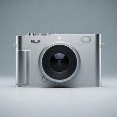 Product shot of a minimalist digital camera.