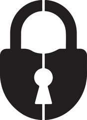 Old fashioned padlock symbol shape for security and locking mechanism illustration