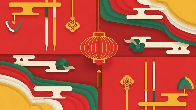 Chinese New Year Celebration Background Design.