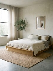 Minimalist Bedroom Interior With Natural Light