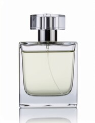 Luxury unbranded perfume bottle with crystal-clear glass and elegant reflections