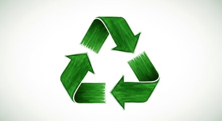 Vivid depiction of the recycling symbol in a green hue suggesting eco awareness