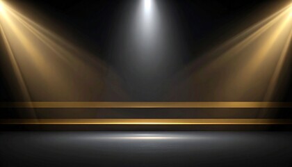 Serene Golden Light Band Blurred on a Pitch-Black Background